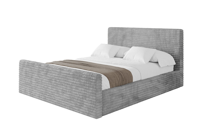 Łóżko tapicerowane bez materaca + pojemnik ALOVA-Z 180x200 Szary 865622