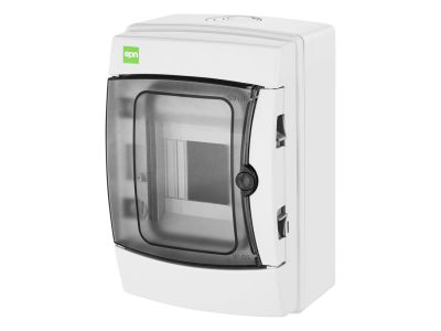 Rozdzielnica n/t RN 1/4 (N+PE) IP65 RAL7035+drzwi transparentne 147x217x117mm, Galant Plus | 1601-01 Elektro-Plast Nasielsk