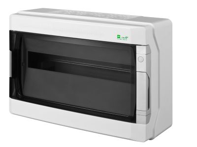 Rozdzielnica n/t RN 1/18 (N+PE) IP65 RAL7035+drzwi transparentne 432×290,5x160mm, Galant Plus | 1604-01 Elektro-Plast Nasielsk