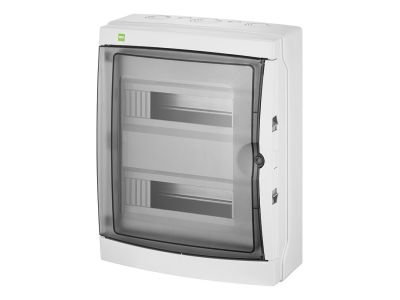 Rozdzielnica n/t RN 2/26 (N+PE) IP65 RAL7035+drzwi transparentne 305x410x160mm, Galant Plus | 1605-01 Elektro-Plast Nasielsk