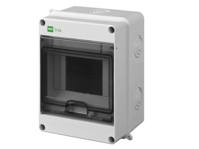 Rozdzielnica n/t RN 1/5 (N+PE) IP55 RAL7035+drzwi transparentne 118x158x93mm, Ep-Lux Plus | 1951-01 Elektro-Plast Nasielsk