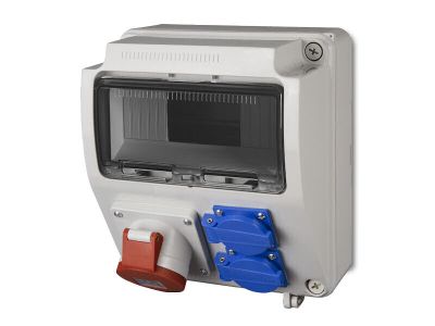 Rozdzielnica n/t siłowa RS 9-mod. 2x2P+Z, 3P+N+Z 16A IP44 RAL7035 szary 220x260x175mm | 6231-00 Elektro-Plast Nasielsk