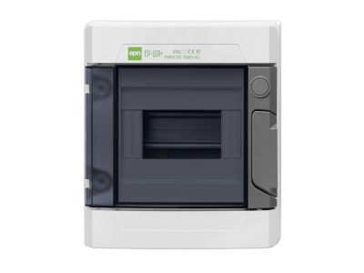Rozdzielnica n/t RN 1/6 (N+PE) IP65 RAL7035+drzwi transparentne 185x215x113 mm, Ep-Lux Plus | 1960-01 Elektro-Plast Nasielsk