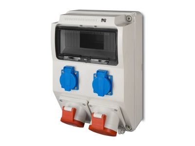 Rozdzielnica n/t RS 9-modułów 2x2P+Z 3P+N+Z 16A 3P+N+Z 32A | 6223-00 Elektro-Plast Nasielsk