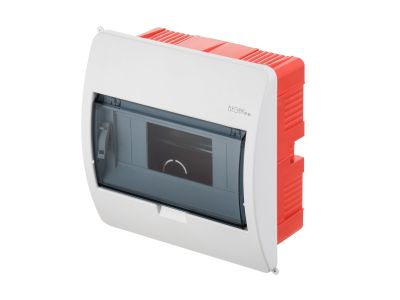 Rozdzielnica p/t 1/8 (N+PE) IP40 drzwi transparentne dymne 195x195x90mm, Elegant | 2412-01 Elektro-Plast Nasielsk