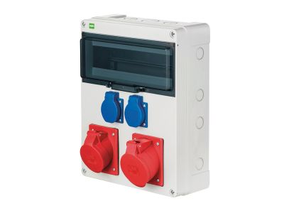 Rozdzielnica n/t RS 13-MOD 2x2P+Z, 3P+N+Z 16A, 3P+N+Z 32A IP44, szara | 6210-00 Elektro-Plast Nasielsk