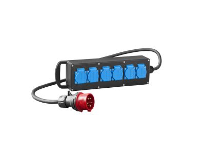 Rozdzielnica RS-P gumowany 6x2P+Z z przewodem i wtyką 5P/16A | 7001-10 Elektro-Plast Nasielsk