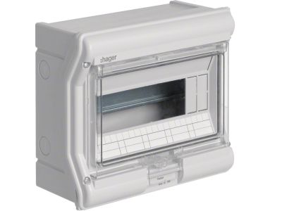 Rozdzielnica modułowa natynkowa 1×10 IP65, tworzywo sztuczne, Vector II | VE110L Hager