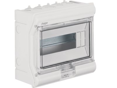 Rozdzielnica n/t IP65 odporna na UV przetłoczenia 1R/10M (1×10), Vector outdoor | VE110PN Hager