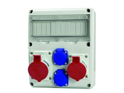 Rozdzielnica natynkowa ENERBOX IP54 2x32A/5, 2x230V 11DIN | 633.3322 Scame