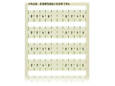 Ramka z oznacznikami WSB, jako karta, biały (arkusz) | 209-500/209-134 Wago