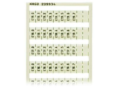 Ramka z oznacznikami WSB, jako karta, biały (arkusz) | 209-934 Wago