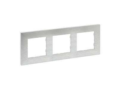 Ramka trzykrotna 3x, szczotkowany aluminium, Niloe Step | 863893 Legrand