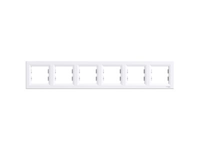 Ramka sześciokrotna, pozioma, biały, Asfora | EPH5800621 Schneider Electric