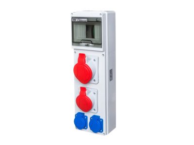 Rozdzielnica RSE-02, 6 modułów 1X16A 3P+N+Z 1X32A 3P+N+Z 2X16A 2P+Z IP54 | 942071 Elektromet