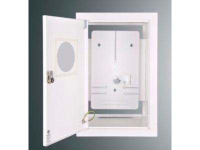 Rozdzielnica p/t licznikowa RW 19NN O T3F 402x253x220;z okienkiem;z.p.9081;IP30;RAL9003 | RW 19NN O T3F Kubiak
