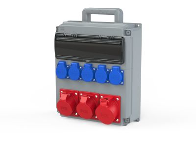 Rozdzielnica stacjonarna typ OPOLE 32/5 2*16/5 5GS IP54 bez zabezpieczeń + rączka | 909210001W PCE