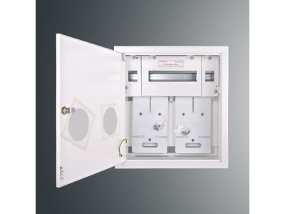 Rozdzielnica p/t licznikowa RW 17NN O 2T1F + 15S 432x403x170;z okienkiem;z.p.9081;IP30;RAL9003 | RW 17NN O 2T1F + 15S Kubiak