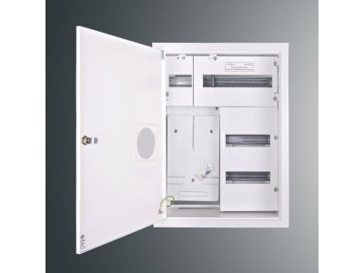 Rozdzielnica p/t licznikowa RW 4NN T3F + 36S 577x423x220;pełne drzwi;z.p.9081;IP30;RAL9003 | RW 4NN T3F + 36S Kubiak