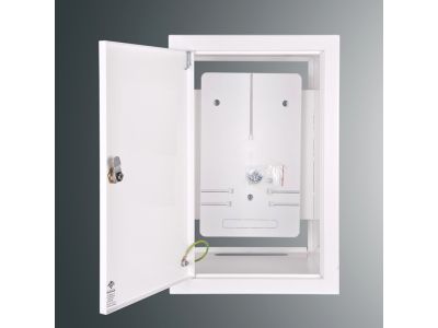 Rozdzielnica p/t licznikowa RW 19NN T3F 402x253x220;pełne drzwi;z.p.9081;IP30;RAL9003 | RW 19NN T3F Kubiak