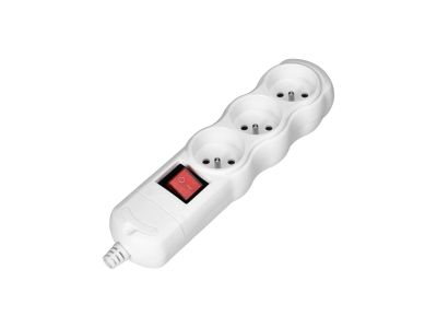 Rozgałęźnik wielogniazdowy 3x2P+Z z wyłącznikiem, biały | OR-AE-13263/W Orno