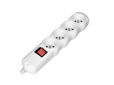 Rozgałęźnik wielogniazdowy 4x2P+Z z wyłącznikiem, biały | OR-AE-13265/W Orno