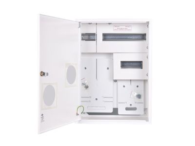 Rozdzielnica n/t licznikowa RZ 9NN S T1F + 6S SLIM jedna mask 402x170x170; pełnedrzwi;IP30;RAL9003 | RZ 9NN S T1F + 6S SLIM Kubiak