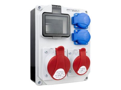 Rozdzielnica przenośna HL 4-mod. 1x32A/5P, 1x16A/5P, 2x230V z bolcem IP54, pusta bez zabezpieczeń | DV-5330-F Doktorvolt