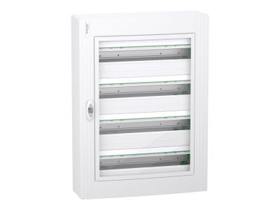 Rozdzielnica modułowa natynkowa 4×24 IP40, IK09 drzwi przezroczyste, PrismaSeT XS PSXS-4-24-NT-P | LVSXR424 Schneider Electric