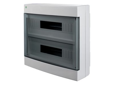 Rozdzielnica PE+N 2×18 n/t IP40 biały/dymny AREO | 3651-01 Elektro-Plast Nasielsk