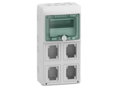 Rozdzielnica modułowa natynkowa 1×8 IP65 do gniazd 4 otwory 90x100mm, gMRV-1-8-NT-T/4 1, Mureva | 13179 Schneider Electric