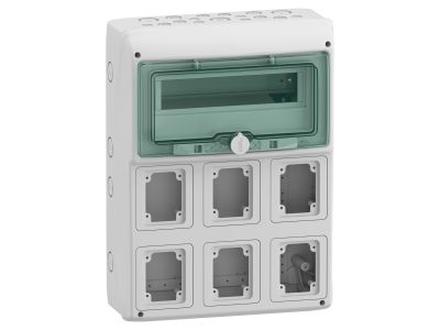 Rozdzielnica modułowa natynkowa 1×12+1 IP65 do gniazd 6 otworów 90x100mm gMRV-1-12+1-NT-T/6, Mureva | 13181 Schneider Electric
