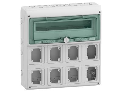 Rozdzielnica modułowa natynkowa 1×18+1 IP65 do gniazd 8 otworów 90x100mm gMRV-1-18+1-NT-T/8, Mureva | 13182 Schneider Electric