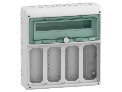 Rozdzielnica modułowa natynkowa 1×18+1 IP65 do gniazd 4 otwory 103x225mm gMRV-1-18+1-NT-T/12, Mureva | 13188 Schneider Electric