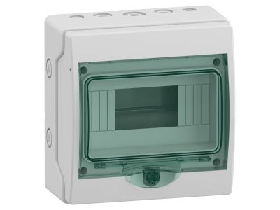 Rozdzielnica modułowa natynkowa 1×8 IP65 mMRV-1-8-NT-T drzwi transparentne, Mini Mureva | 13443 Schneider Electric