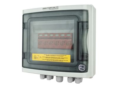 Rozdzielnica PV UV DC Doktorvolt, 2 obwód, 2x ochronnik T1+T2 1000V dławnice 1xPG-11 i 8xPG-7 | DV-4463-FOT Doktorvolt